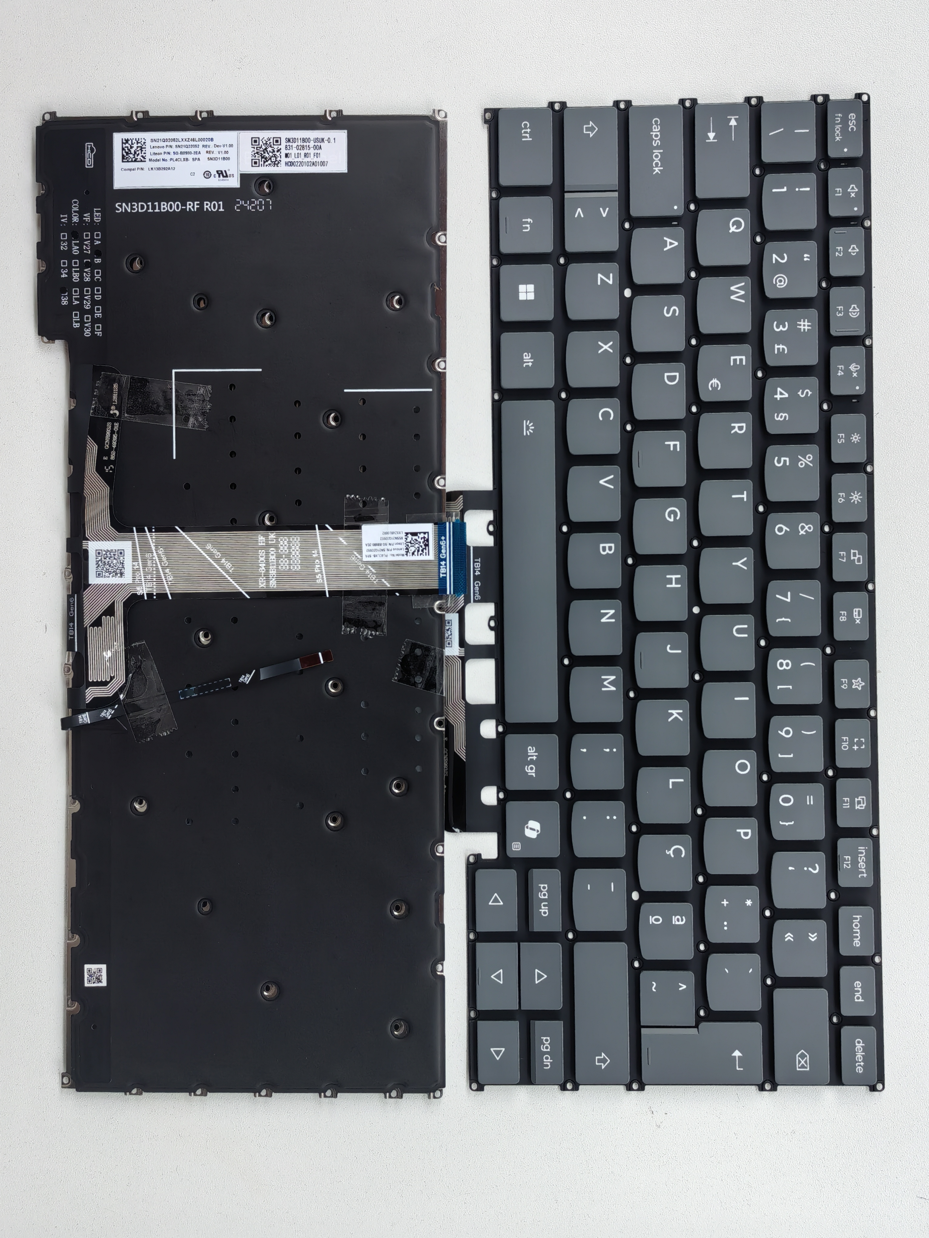 Picture of New Replacement Laptop Keyboard For LENOVO 14G7/14G8 THINKBOOK14 G7 G8 IRL with AI key Light Gray Backlit PO Layout